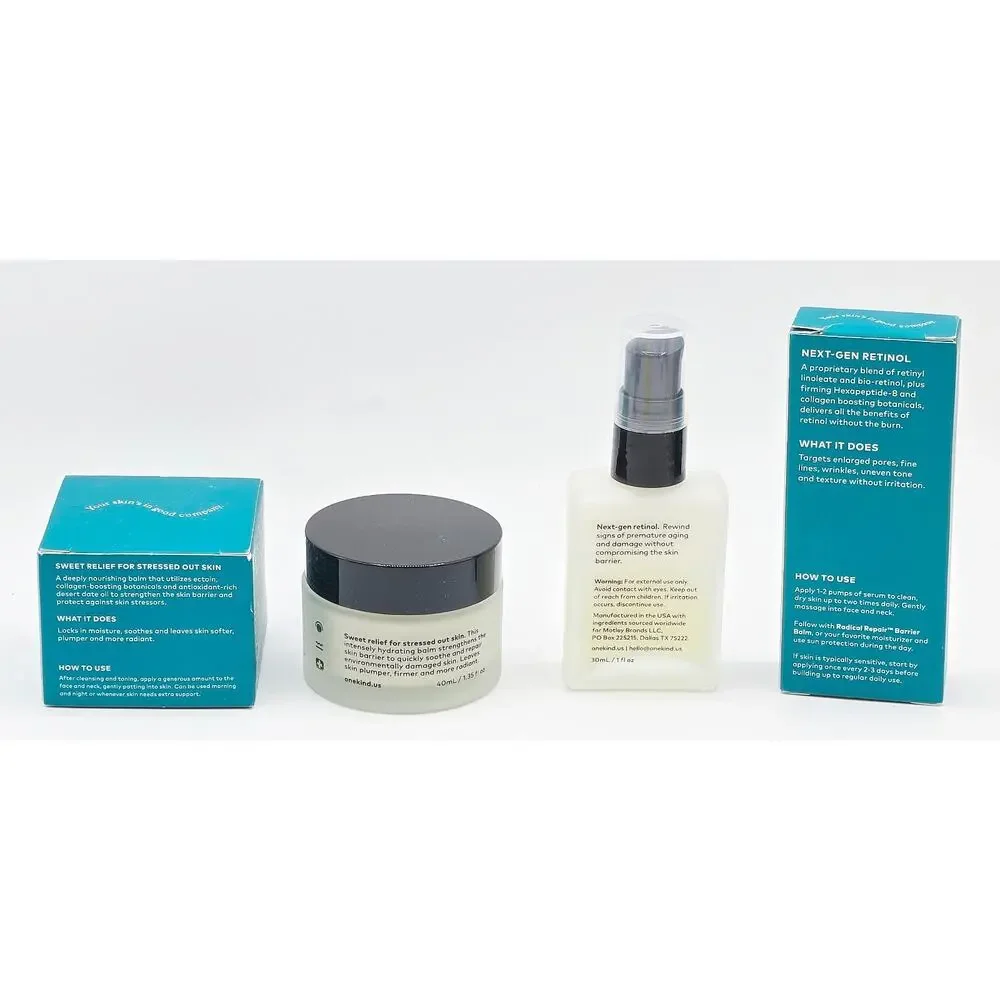 Onekind Radical Repair Retinol Reinvented 1 oz & Barrier Balm 1.7 oz Set NIB